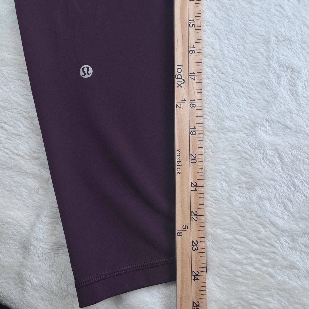 Lululemon Leggings Women 12 Burgundy High Rise Side Pockets 25 Inseam LW5EPSS - Picture 4 of 8